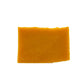 Orange soap bar with a white background.